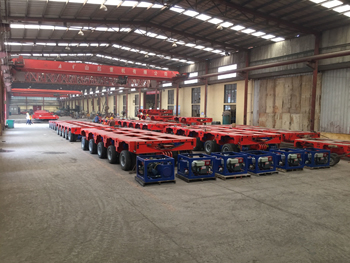 Hydraulischer mehrachsiger modularer Schwerlast-Sattelauflieger Hydraulic Multi Axle Modular Heavy Duty Semi Trailer